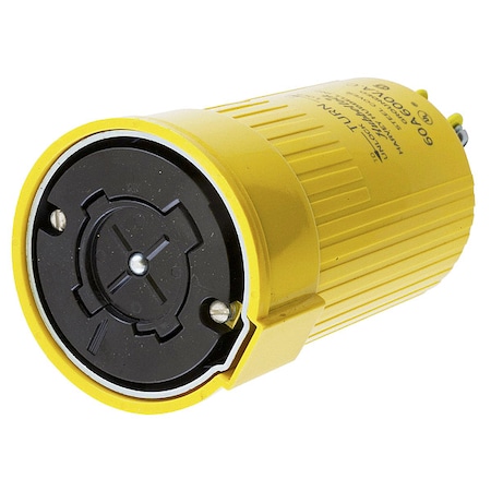 Locking Connector, Non-NEMA, 60 A, 600V AC, Three Phase, 3 Pole, Screw Terminals, Yellow MPN:HBL26418