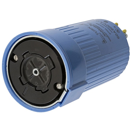 Locking Connector, Non-NEMA, 60 A, 600V AC, Three Phase, 4 Pole, Screw Terminals, Blue MPN:HBL26516
