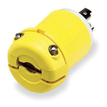 Locking Plug, L5-30P, 30 A, 125V AC, Single Phase, 2 Pole, Screw Terminals, Yellow MPN:HBL26CM11