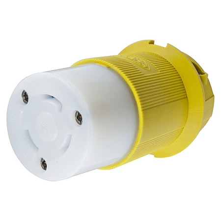 Locking Connector, L5-30R, 30 A, 125V AC, Single Phase, 2 Pole, Screw Terminals, Yellow MPN:HBL26CM13