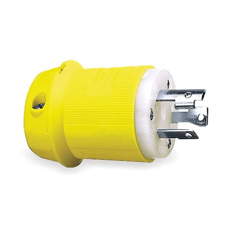 Locking Plug, L6-30P, 30 A, 250V AC, Single Phase, 2 Pole, Screw Terminals, Yellow MPN:HBL26CM21