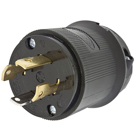 Locking Plug, L14-30P, 30 A, 125/250V AC, Single Phase, 3 Pole, Screw Terminals, Black MPN:HBL2711BK