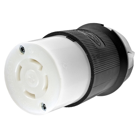 Locking Connector, L14-30R, 30 A, 125/250V AC, Single Phase, 3 Pole, Screw Terminals, Black, White MPN:HBL2713