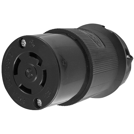 Locking Connector, L14-30R, 30 A, 125/250V AC, Single Phase, 3 Pole, Screw Terminals, Black MPN:HBL2713BK