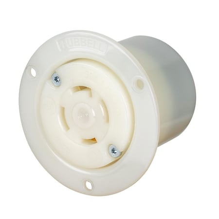 Locking Receptacle, L14-30R, 30 A, 125/250V AC, Single Phase, 3 Pole, Flush Mount, White MPN:HBL2716ST