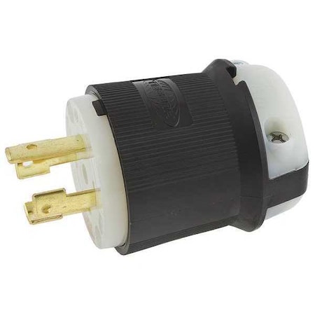 Locking Plug, L16-30P, 30 A, 480V AC, Three Phase, 3 Pole, Screw Terminals, Black, White MPN:HBL2731