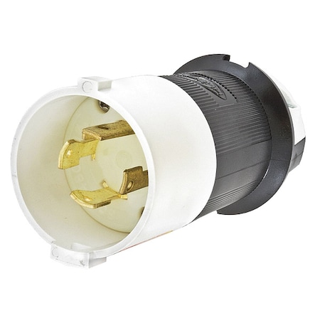 Locking Plug, L16-30P, 30 A, 480V AC, Three Phase, 3 Pole, Screw Terminals, Black, White MPN:HBL2731S