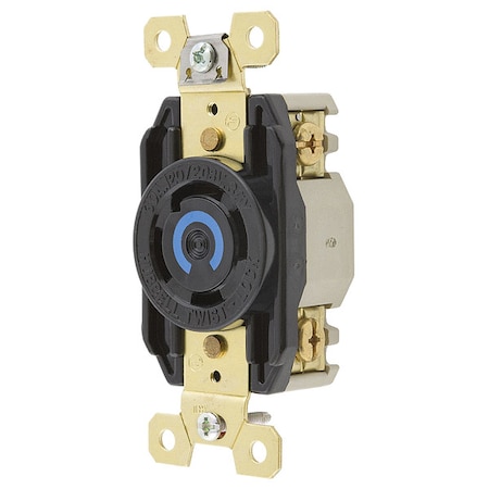 Locking Receptacle, L18-30R, 30 A, 120/208V AC, Three Phase, 4 Pole, Flush Mount, Screw Terminals MPN:HBL2750