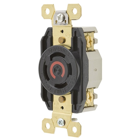 Locking Receptacle, L19-30R, 30 A, 277/480V AC, Three Phase, 4 Pole, Flush Mount, Screw Terminals MPN:HBL2760