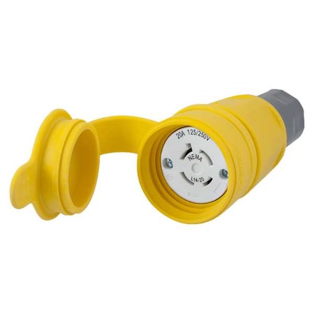 Watertight Locking Connector, L14-20R, 20 A, 125/250V AC, Single Phase, 3 Pole, Screw Terminals MPN:HBL27W74
