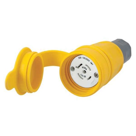 Watertight Locking Connector, L21-20R, 20 A, 120/208V AC, Three Phase, 4 Pole, Screw Terminals MPN:HBL27W81