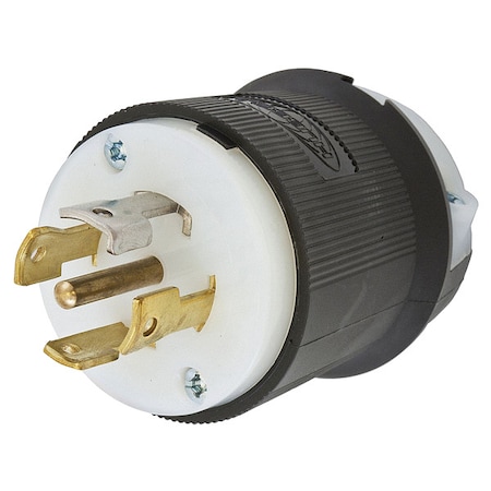 Locking Plug, L21-30P, 30 A, 120/208V AC, Three Phase, 4 Pole, Screw Terminals, Black, White MPN:HBL2811