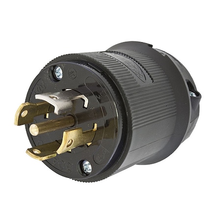 Locking Plug, L21-30P, 30 A, 120/208V AC, Three Phase, 4 Pole, Screw Terminals, Black MPN:HBL2811BK