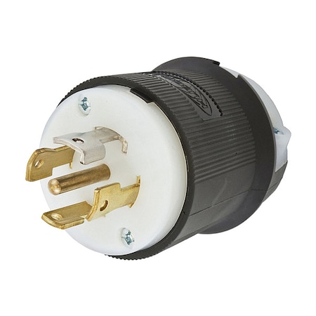 Locking Plug, L21-30P, 30 A, 120/208V AC, Three Phase, 4 Pole, Screw Terminals, Black, White MPN:HBL2811FC