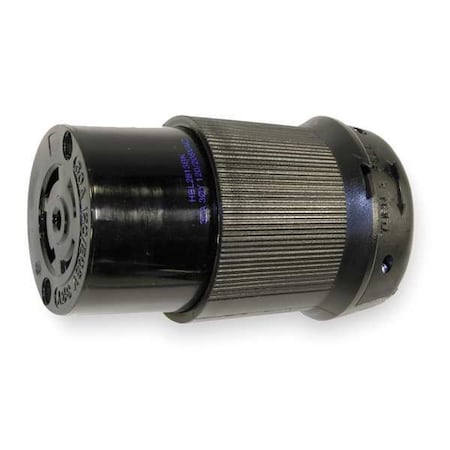 Locking Connector, L21-30R, 30 A, 120/208V AC, Three Phase, 4 Pole, Screw Terminals, Black MPN:HBL2813BK