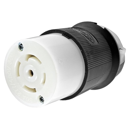 Locking Connector, L22-30R, 30 A, 277/480V AC, Three Phase, 4 Pole, Screw Terminals, Black, White MPN:HBL2823