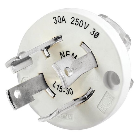 Watertight Locking Plug Interior, L15-30P, 30 A, 250V AC, Three Phase, 3 Pole MPN:HBL28W75IN