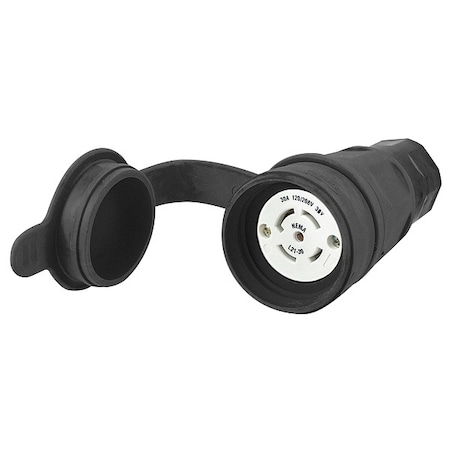 Watertight Locking Connector, L21-30R, 30 A, 120/208V AC, Three Phase, 4 Pole, Screw Terminals MPN:HBL29W81BK