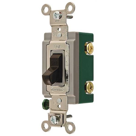Wall Swtch, 2-Pole, 120/277V, 30A, Brn, Toggl MPN:HBL3032