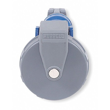 Watertight Pin & Sleeve Connector, 20 A, 250V AC, Single Phase, 2 Pole, IEC Grounding, Blue, NEMA 4X MPN:HBL320C6W