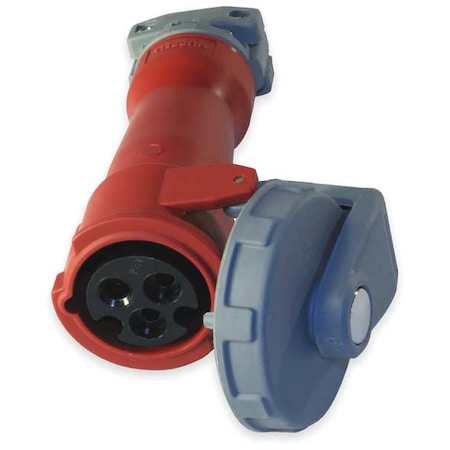 Watertight Pin & Sleeve Connector, 20 A, 480V AC, Single Phase, 2 Pole, IEC Grounding, Red, NEMA 4X MPN:HBL320C7W