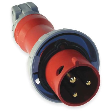 Watertight Pin & Sleeve Plug, 20 A, 480V AC, Single Phase, 2 Pole, IEC Grounding, Red MPN:HBL320P7W