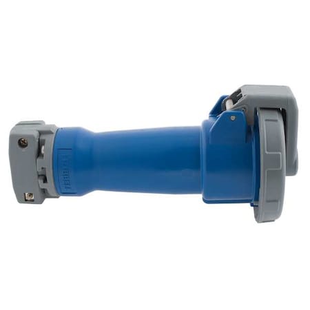 Watertight Pin & Sleeve Connector, 30 A, 250V AC, Single Phase, 2 Pole, IEC Grounding, Blue, NEMA 4X MPN:HBL330C6W