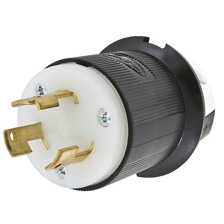 Locking Plug, Non-NEMA, 30 A, 250V AC, Single Phase, 2 Pole, Screw Terminals, Black, White MPN:HBL3331GC