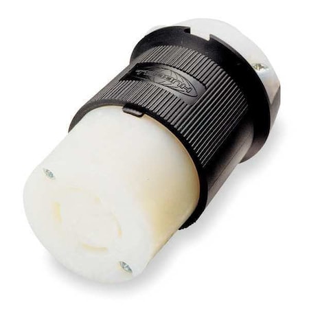 Locking Connector, Non-NEMA, 30 A, 125/250V AC, Single Phase, 3 Pole, Screw Terminals, Black, White MPN:HBL3333C