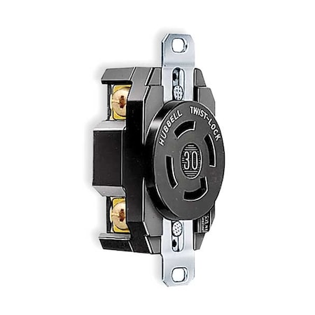 Locking Receptacle, Non-NEMA, 30 A, 120/208V AC, Three Phase, 4 Pole, Flush Mount, Screw Terminals MPN:HBL3430