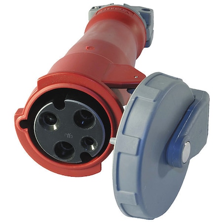 Watertight Pin & Sleeve Connector, 60 A, 480V AC, Single Phase, 2 Pole, IEC Grounding, Red, NEMA 4X MPN:HBL360C7W