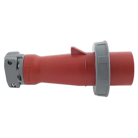 Watertight Pin & Sleeve Plug, 60 A, 480V AC, Single Phase, 2 Pole, IEC Grounding, Red, NEMA 4X MPN:HBL360P7W