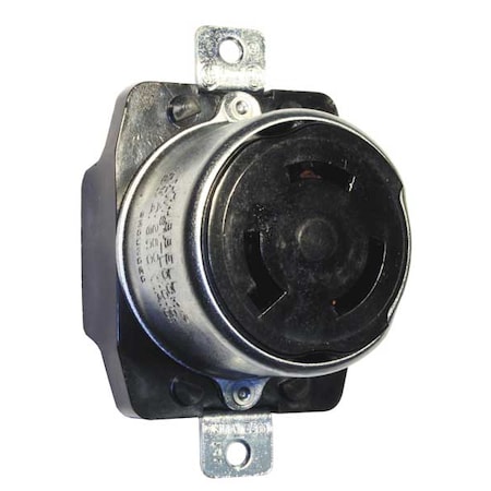 Locking Receptacle, Non-NEMA, 50 A, 250/600V AC, Single Phase, 2 Pole, Flush Mount, Screw Terminals MPN:HBL3771