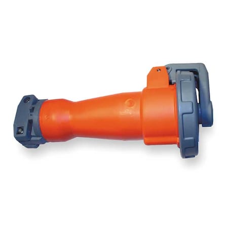 Watertight Pin & Sleeve Connector, 100 A, 125/250V AC, Single Phase, 3 Pole, IEC Grounding, Orange MPN:HBL4100C12W