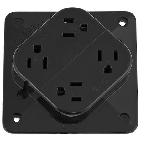 Straight Blade Receptacle, 5-15R, 15 A, 125V AC, 2 Pole, 3 Wire, Surface Mount, Grounded MPN:HBL415BK