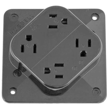 Straight Blade Receptacle, 5-15R, 15 A, 125V AC, 2 Pole, 3 Wire, Surface Mount, Grounded MPN:HBL415GY