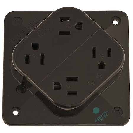 Straight Blade Receptacle, 5-15R, 15 A, 125V AC, 2 Pole, 3 Wire, Surface Mount, Grounded MPN:HBL415H