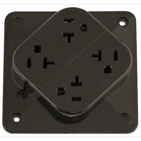 Straight Blade Receptacle, 5-20R, 20 A, 125V AC, 2 Pole, 3 Wire, Surface Mount, Grounded MPN:HBL420
