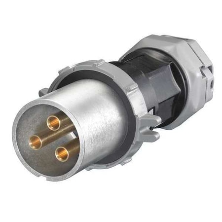 Pin & Sleeve Plug, 200 A, 600V AC, Single Phase, 3 Pole, Style 1 Grounding, Black, Gray MPN:HBL4200PS1W