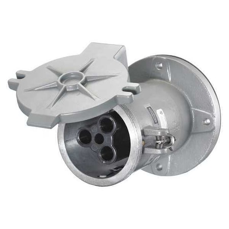 Pin & Sleeve Receptacle, 200 A, 600V AC, Single Phase, 3 Pole, Style 1 Grounding, Gray MPN:HBL4200RS1W
