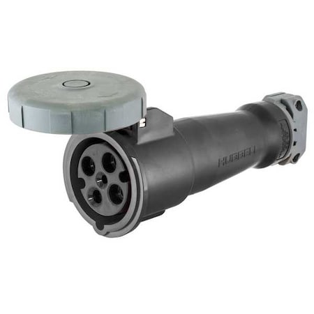 Watertight Pin & Sleeve Connector, 20 A, 600V AC, Three Phase, 3 Pole, IEC Grounding, Black, NEMA 4X MPN:HBL420C5W