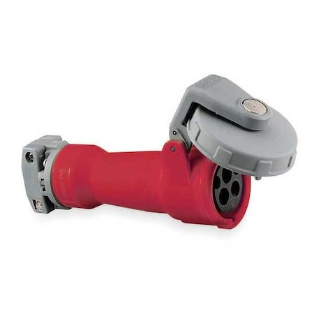 Watertight Pin & Sleeve Connector, 20 A, 480V AC, Three Phase, 3 Pole, IEC Grounding, Red, NEMA 4X MPN:HBL420C7W