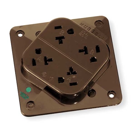 Straight Blade Receptacle, 5-20R, 20 A, 125V AC, 2 Pole, 3 Wire, Surface Mount, Grounded MPN:HBL420H