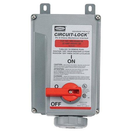 Mechanical Interlock, Pin And Sleeve, 10HP MPN:HBL420MI7W