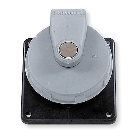 Watertight Pin & Sleeve Receptacle, 20 A, 600V AC, Single Phase, 3 Pole, IEC Grounding, Black MPN:HBL420R5W