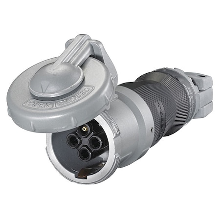 Watertight Pin & Sleeve Connector, 30 A, 600V AC/250V DC, Three Phase, 3 Pole, Style 2 Grounding MPN:HBL430CS2W
