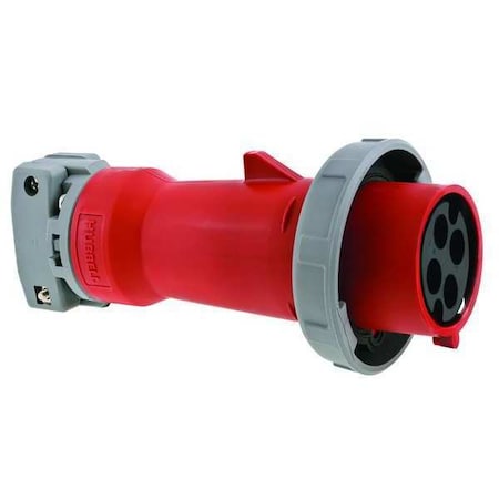 Pin & Sleeve Plug, 30 A, 600V AC, Three Phase, 3 Pole, IEC Grounding, Red, NEMA Not Rated MPN:HBL430P7WR