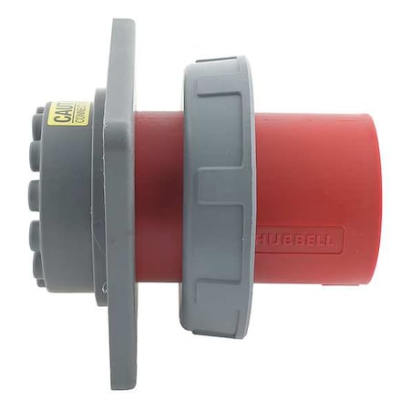 Watertight Pin & Sleeve Inlet, 60 A, 480V AC, Three Phase, 3 Pole, IEC Grounding, Red MPN:HBL460B7W