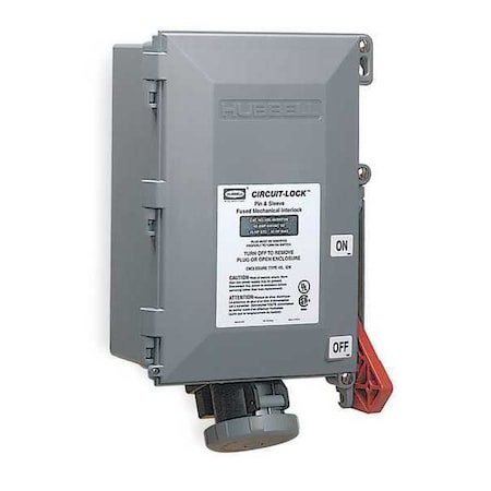 WTMchIntrlkDvcFsd, 3P4W, 60 A, 480V AC, 30hp MPN:HBL460MIF7W