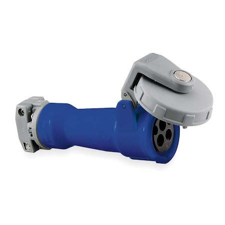 Pin & Sleeve Plug, 60 A, 250V AC, Three Phase, 3 Pole, IEC Grounding, Blue, NEMA 4X MPN:HBL460P9V05